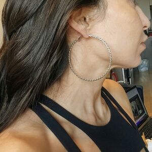 Elegant Silver Hoop Earrings